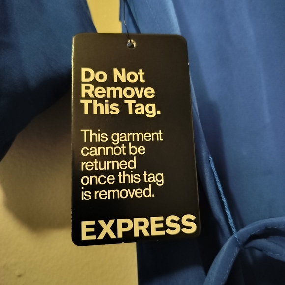 Express Blue Midi Dress Elegant Design - Picture 2 of 3